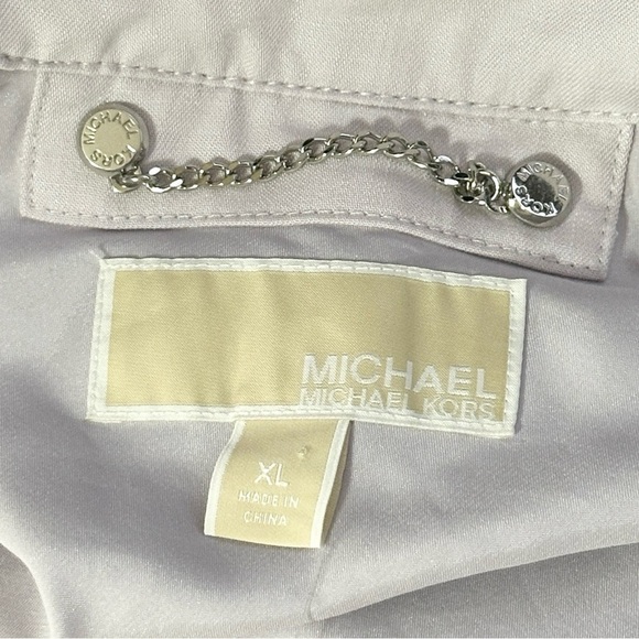 MICHAEL Kors XL Trench Coat Lavendermist Purple Gray Belted Long Lyocell NWT - Picture 11 of 13